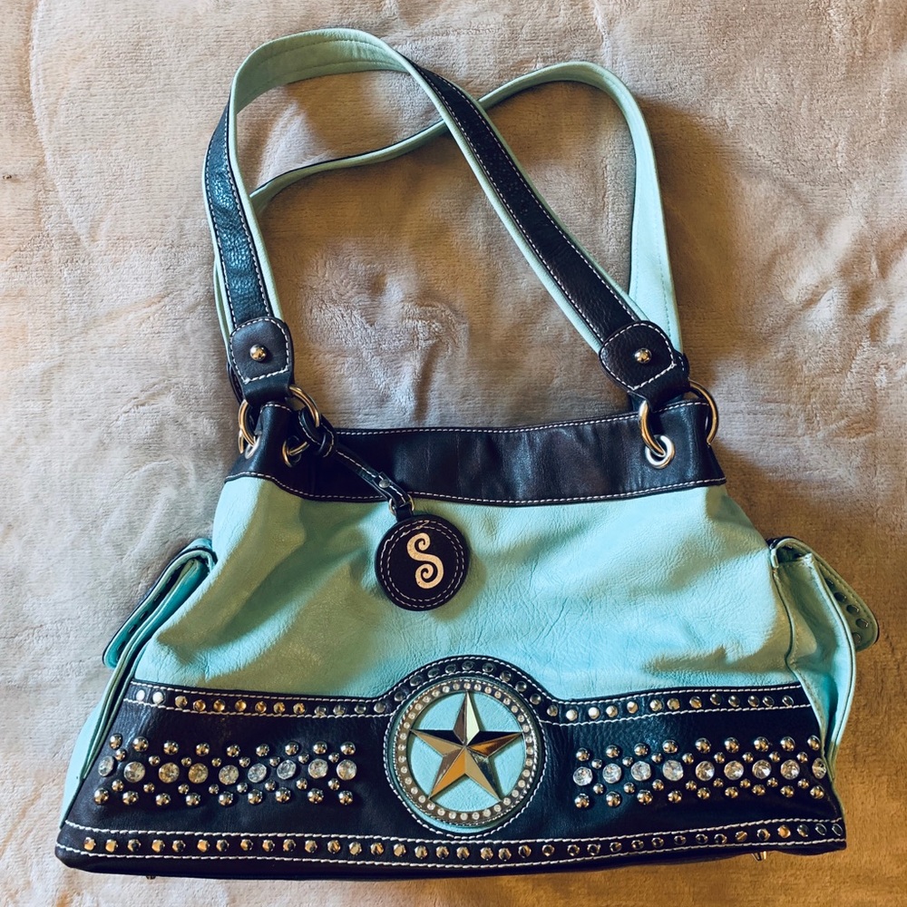 Brown/Teal Silverake Western Handbag